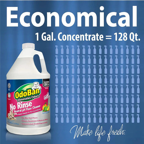 OdoBan Pet Solutions No Rinse Neutral pH Floor Cleaner Concentrate, Made in the USA, 1 Gallon, and Oxy Stain Remover, 32 Ounce Spray