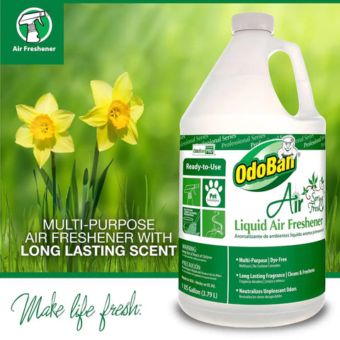 OdoBan 977462-G RTU Air Spring Fresh Liquid Air Freshener, 1 Gallon Bottle
