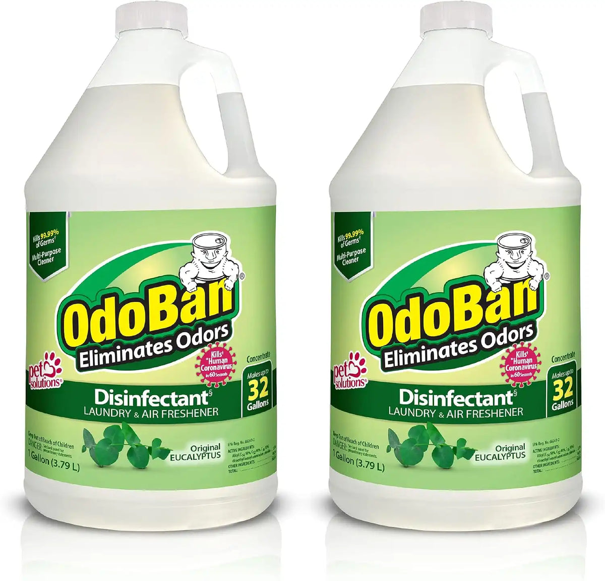 OdoBan Disinfectant Concentrate and Odor Eliminator, 2 Gallons, Original Eucalyptus Scent
