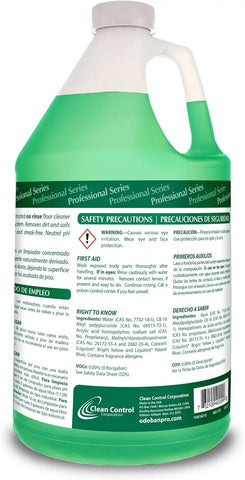 OdoBan Professional Series Neutral pH No Rinse Floor Cleaner Concentrate, Made in the USA, 4 Gallons