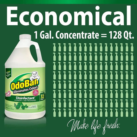 OdoBan Disinfectant Odor Eliminator and All Purpose Cleaner Concentrate, Original Eucalyptus Scent, 1 Gallon