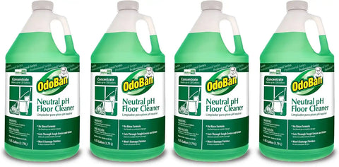 OdoBan Professional Series Neutral pH No Rinse Floor Cleaner Concentrate, Made in the USA, 4 Gallons