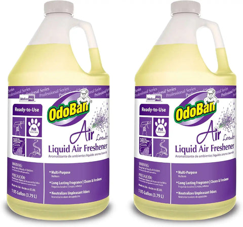 OdoBan Professional Series Ready-to-Use Air Lavender Liquid Air Freshener, Made in the USA, Lavender Scent, 2-Pack, 1 Gallon Each