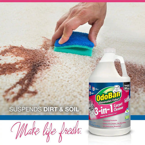 OdoBan 3-in-1 Carpet Cleaner, Made in the USA, Set of 2, 1 Gallon Each